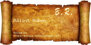 Bálint Ruben névjegykártya